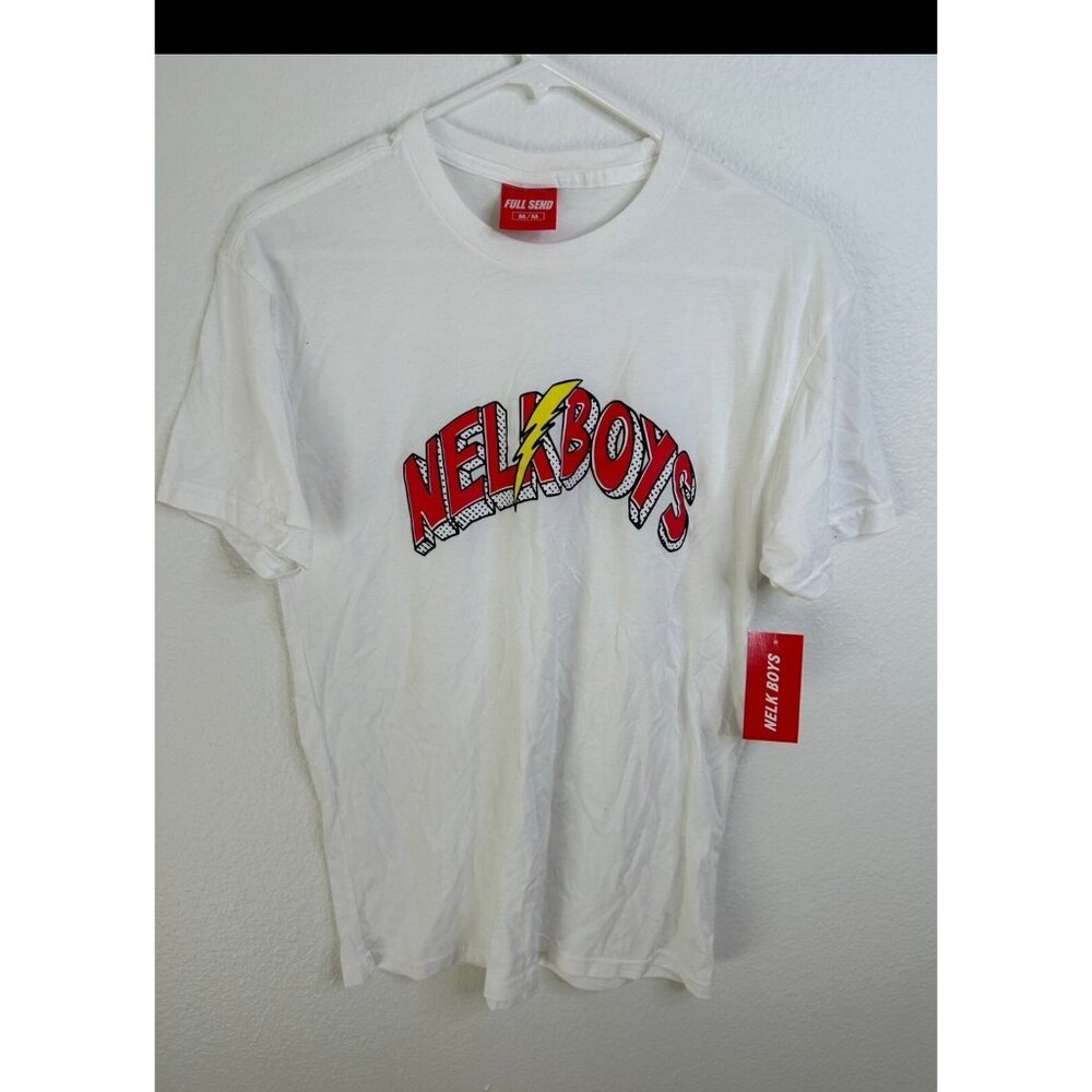 NWT Full Send NELK Boys Lightning Bolt Logo T-Shirt - Medium